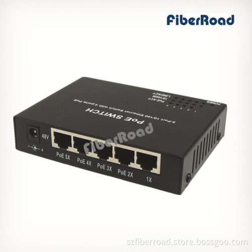 5-Port 10/100Mbps Ethernet Poe Switch with 4-Port Poe Output